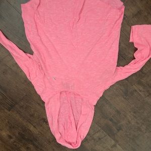 Pink Long Sleeve Top with Hood